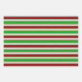 Groene, witte, rode, kerststijl patronen inpakpapier vel (Voorkant)