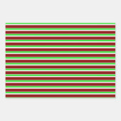 Groene, witte, rode, kerststijl patronen inpakpapier vel (Voorkant 2)