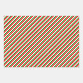 Groene, witte, rode, kerststijl patronen inpakpapier vel (Voorkant 2)