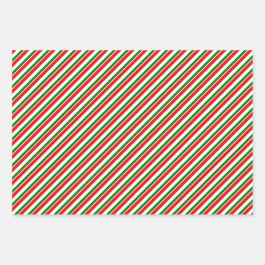 Groene, witte, rode, kerststijl patronen inpakpapier vel (Voorkant 2)