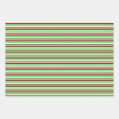 Groene, witte, rode, kerststijl patronen inpakpapier vel (Voorkant)