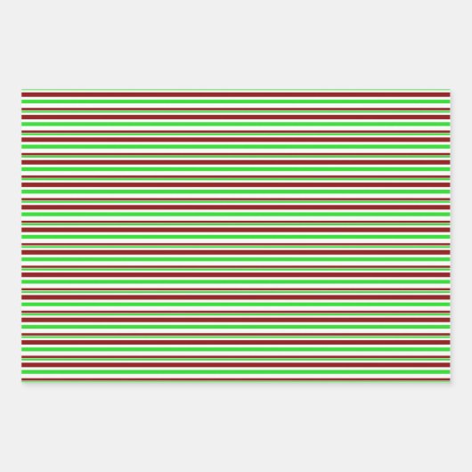Groene, witte, rode, kerststijl patronen inpakpapier vel (Voorkant)