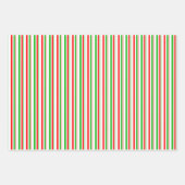 Groene, witte, rode kerststijl Stripes patronen Inpakpapier Vel (Voorkant 3)