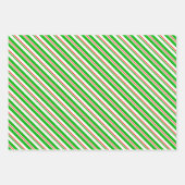 Groene, witte, rode kerststijlpatronen inpakpapier vel (Voorkant 3)
