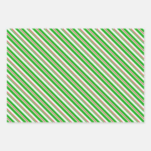 Groene, witte, rode kerststijlpatronen inpakpapier vel (Voorkant 3)