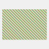 Groene, witte, rode kerststijlpatronen inpakpapier vel (Voorkant 2)