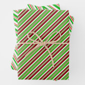 Groene, witte, rode kerststijlpatronen inpakpapier vel (In situ)