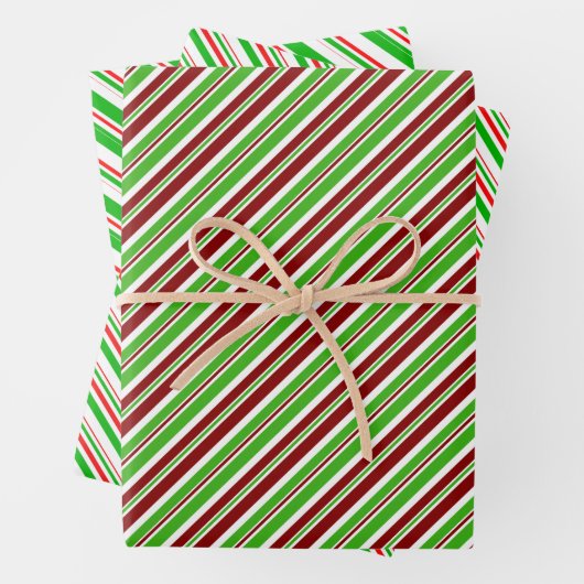 Groene, witte, rode kerststijlpatronen inpakpapier vel (In situ)