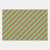 Groene, witte, rode kerststijlpatronen inpakpapier vel (Voorkant)
