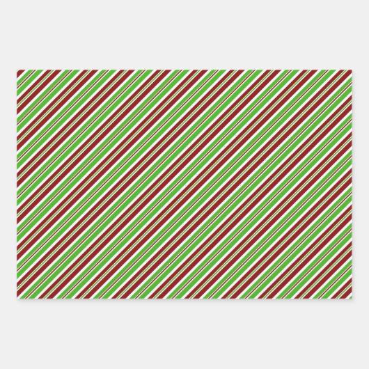 Groene, witte, rode kerststijlpatronen inpakpapier vel (Voorkant)