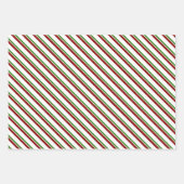 Groene, witte, rode, met kerstmis gekleurde lijnen inpakpapier vel (Voorkant)