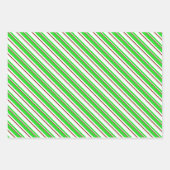 Groene, witte, rode, met kerstmis gekleurde lijnen inpakpapier vel (Voorkant 3)