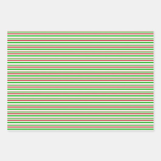 Groene, witte, rode, met kerstmis gekleurde lijnen inpakpapier vel (Voorkant 2)