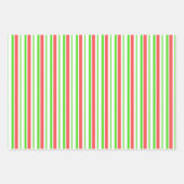 Groene, witte, rode, met kerstmis gekleurde lijnen inpakpapier vel (Voorkant)