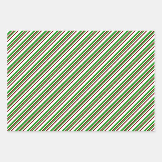 Groene, witte, rode strepen met kerststijl inpakpapier vel (Voorkant 2)