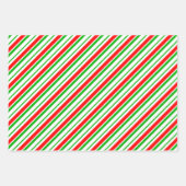 Groene, witte, rode strepen met kerststijl inpakpapier vel (Voorkant)