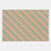 Groene, witte, rode strepen met kerststijl inpakpapier vel (Voorkant 3)