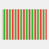 Groene, witte, rode strepen met kerststijl inpakpapier vel (Voorkant 2)