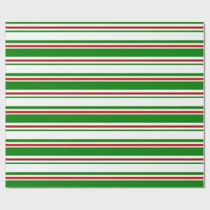 Groene, witte, rood gekleurde kerstlijnen cadeaupapier