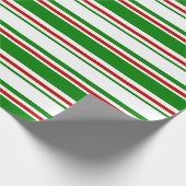 Groene, witte, rood gekleurde kerstlijnen cadeaupapier (Hoek)