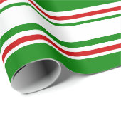 Groene, witte, rood gekleurde kerstlijnen cadeaupapier (Rol Hoek)