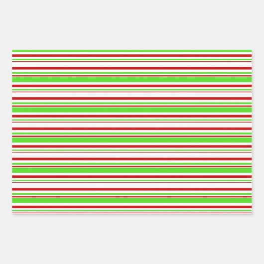 Groene, witte, rood gekleurde kerstlijnen inpakpapier vel (Voorkant 3)