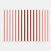 Groene, witte, rood gekleurde kerstlijnen inpakpapier vel (Voorkant 2)