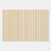 Groene, witte, rood gekleurde kerstlijnen inpakpapier vel (Voorkant 3)
