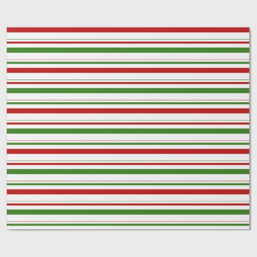 Groene, witte, rood gekleurde kerststijlstrepen cadeaupapier (Vlak)