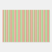 Groene, witte, rood gekleurde kerststijlstrepen inpakpapier vel (Voorkant)