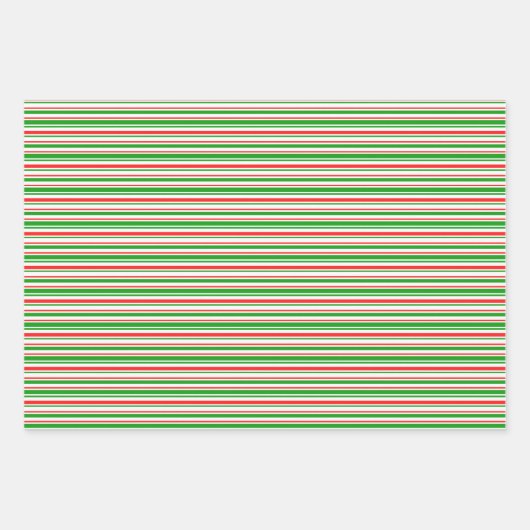 Groene, witte, rood gekleurde kerststijlstrepen inpakpapier vel (Voorkant 2)