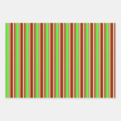 Groene, witte, rood gekleurde kerststijlstrepen inpakpapier vel (Voorkant)