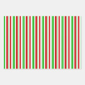Groene, witte, rood gekleurde kerststijlstrepen inpakpapier vel (Voorkant 2)
