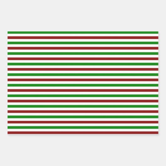 Groene, witte, rood gekleurde kerststijlstrepen inpakpapier vel (Voorkant)