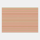 Groene, witte, rood gekleurde kerststijlstrepen inpakpapier vel (Voorkant)