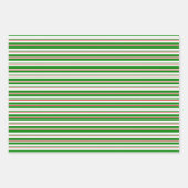 Groene, witte, roodbruine, met kerst gewaardeerde  inpakpapier vel (Voorkant)