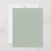 Groene witte rozen bloemige bruiloft kaart (Achterkant)