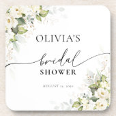 Groene witte rozen bruiloft coasters bier onderzetter (Voorkant)