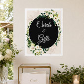 Groene Witte Rozen Kaarten En Cadeaus Bord Poster