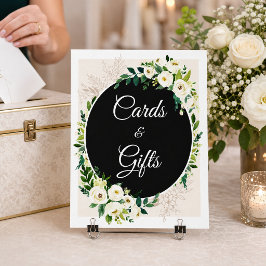 Groene Witte Rozen Kaarten En Cadeaus Bord Poster