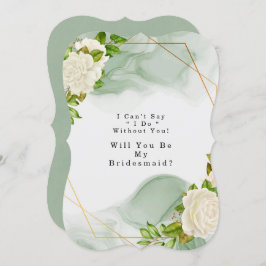 Groene witte rozen zullen je mijn Bridesmaid zijn Kaart