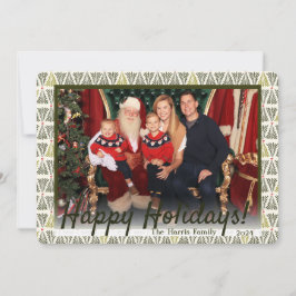 Groene & Witte Scandinavische Bomen Foto, Op Maat Feestdagenkaart