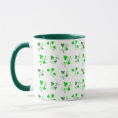 Groene Witte Shamrocks Patroon Mok (Links)