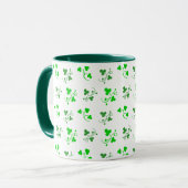 Groene Witte Shamrocks Patroon Mok (Voorkant links)