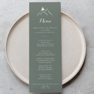 Groene witte silhouet berg diner menu