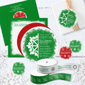 Groene Witte Sneeuwvlok Kerstkaart voor Zakelijke 