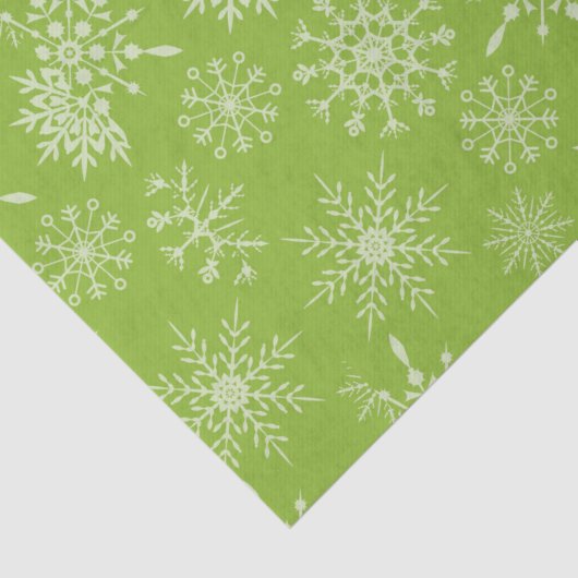  groene witte sneeuwvlokken kerstcadeaus tissuepapier (Detail)