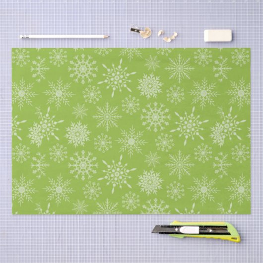  groene witte sneeuwvlokken kerstcadeaus tissuepapier (Craft)