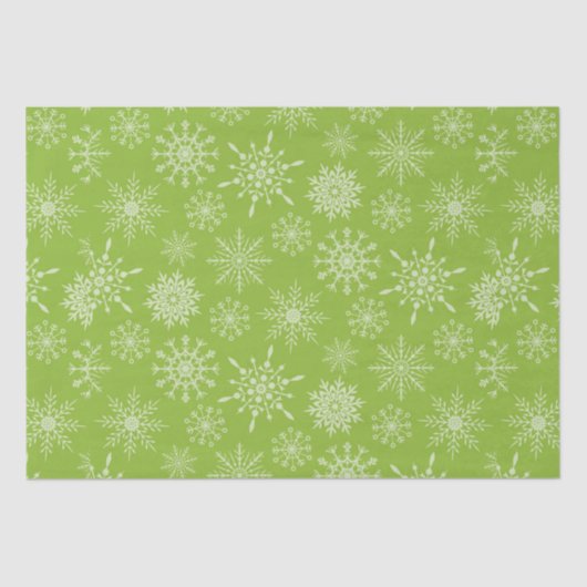 groene witte sneeuwvlokken kerstcadeaus tissuepapier (Voorkant)