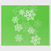 Groene Witte Sneeuwvlokken Minimalistische Kerstmi Cadeaupapier (Vlak)